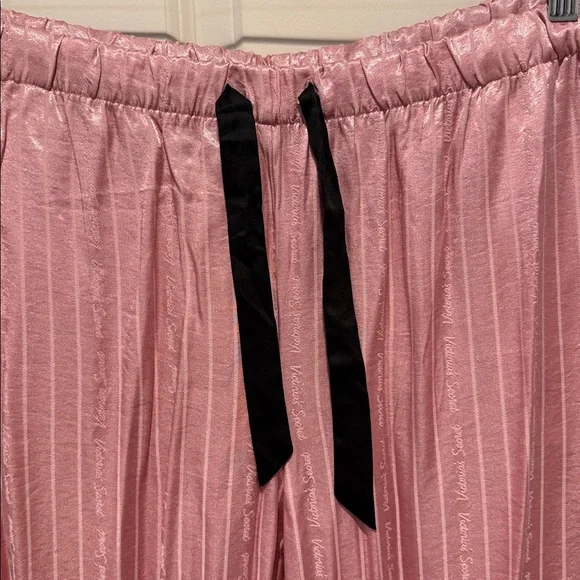 Victoria's Secret Pink Striped Satin logo pajama set - Picture 4 of 5